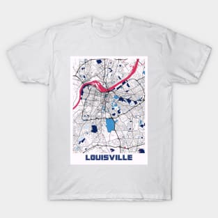 Louisville - Kentucky MilkTea City Map T-Shirt